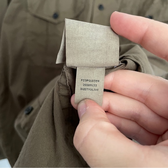 Filson washed feather cloth shirt button down dusty olive - Picture 5 of 9